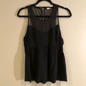 Sugar Lips // Black Sheer Neck Top